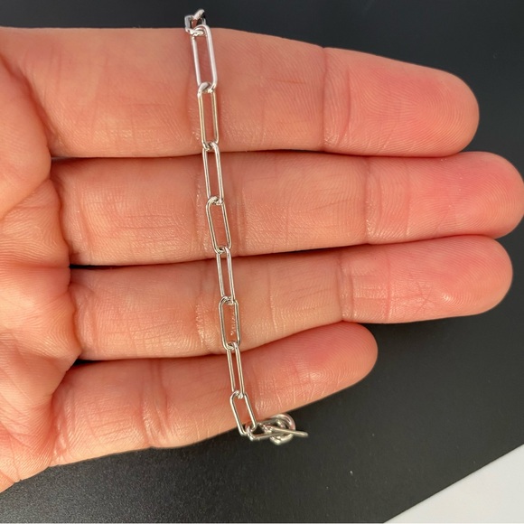 Solid Real 925 Sterling Silver Dainty Chain Bracelet Italy Woman Gift - Picture 4 of 12